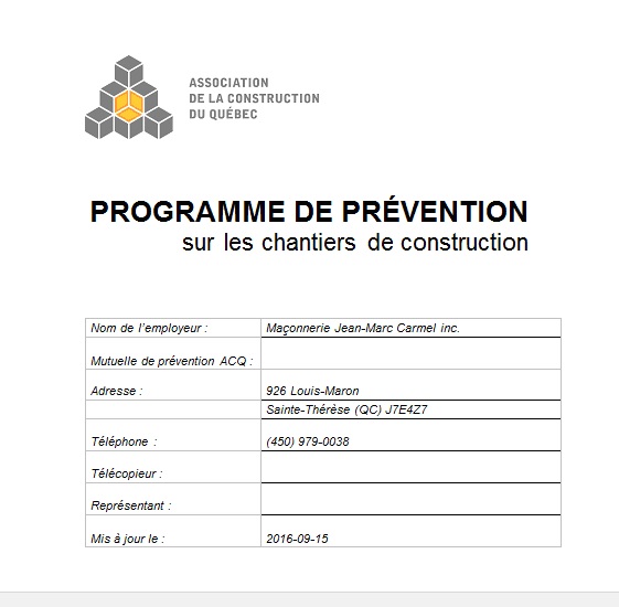 Programme de prévention